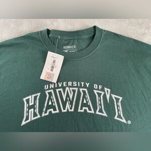 University of Hawaii Rainbow Warriors Distressed Retro T-Shirt Green Adult XL